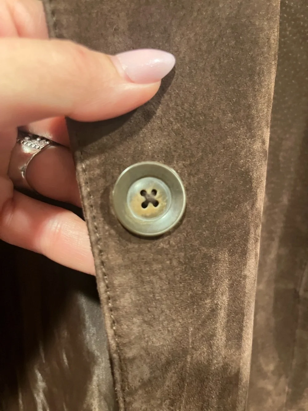 Vintage Genuine Leather Suede Button-Front Coat Women’s Medium Western Style - Picture 4 of 6